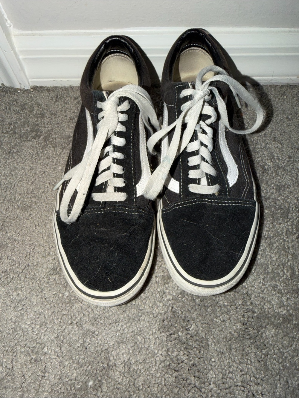 Vans Black Canvas Low-Top Sneakers with White Side Stripe